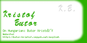 kristof butor business card